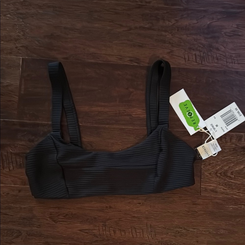 L*Space Black Ribbed Bralette